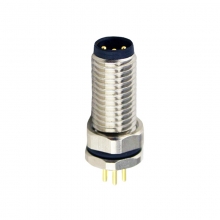 Panel Mount Connector - M5 3pins male straight front panel mount connector, unshielded, insert